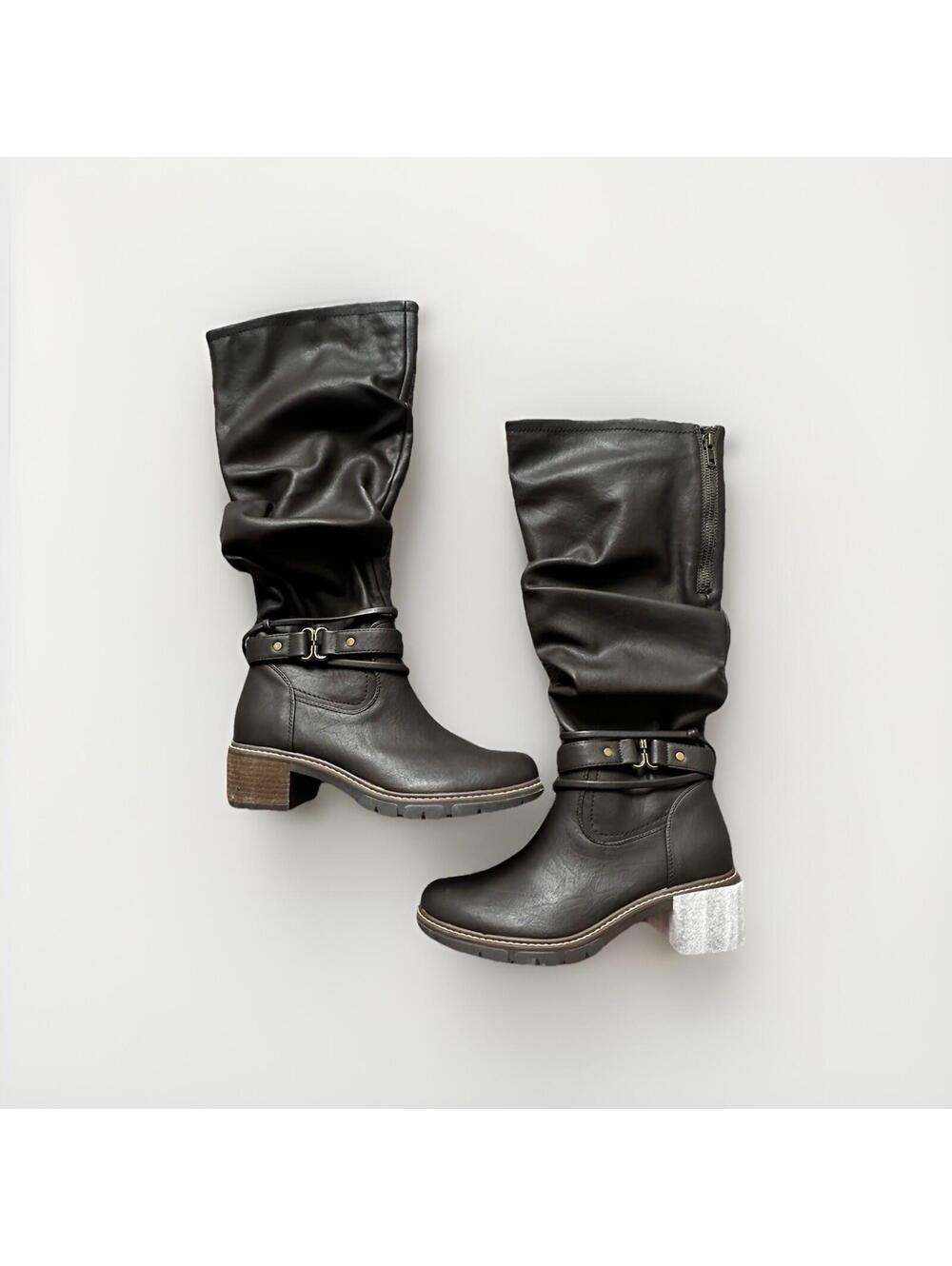 White Mountain Women's Brown Crammers Regular Calf Knee High Boots Size 8